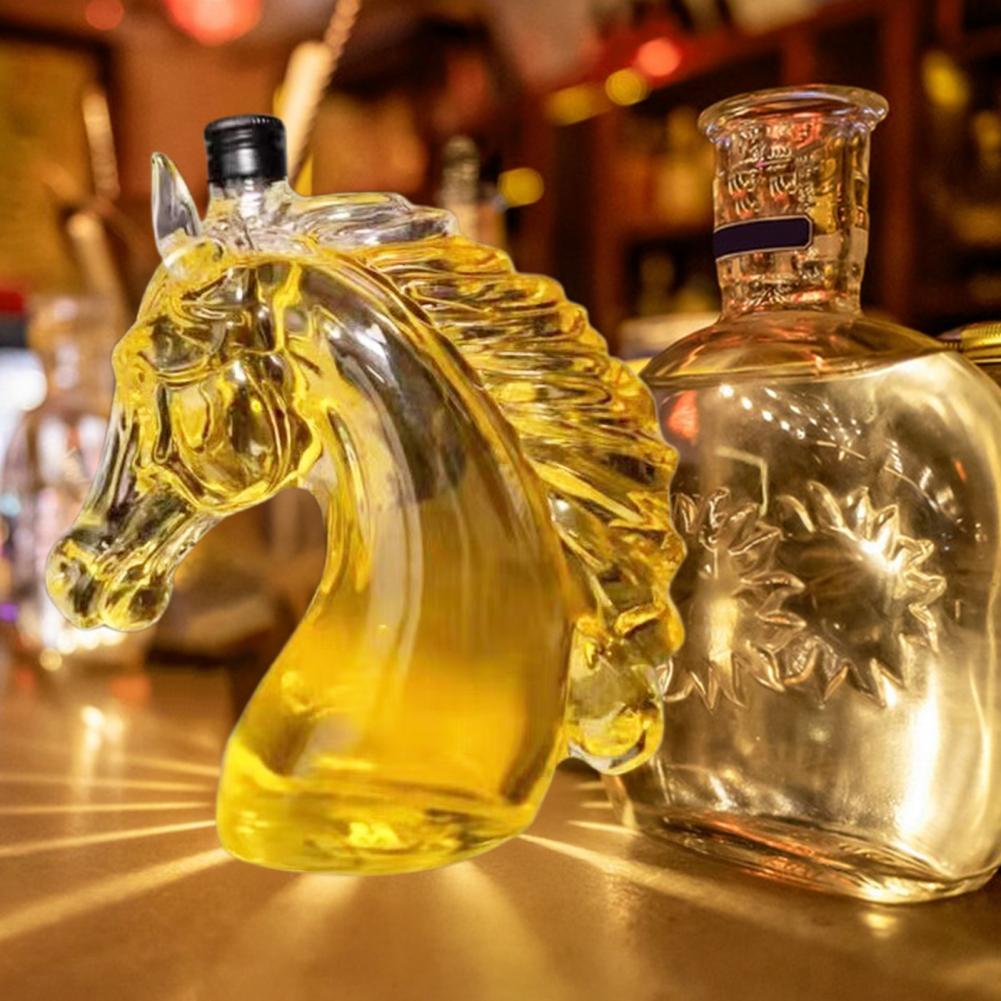 Glass Decanter Whiskey - 위스키 병 새겨진 말 머리 모양